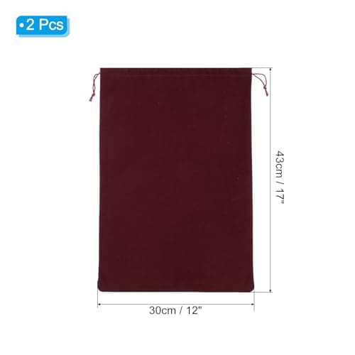 PATIKIL Shoe Dust Bag, 2 Pack Duster Flannel Shoes Pouch with Drawstring Washable Breathable Travel Shoe Bags for Home Luggage Storage, 12x17 Burgundy — view 2