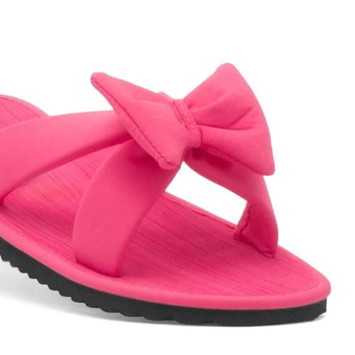 Shoe Zone - Womens Pink Bow Slip On Beach Mule Sandal - Size 5 UK - Pink — view 6