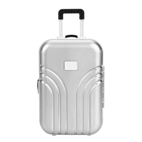 Cosiki Different Gift Kids Suitcase Toy Cute Plastic Rolling Suitcase Mini Luggage Box(Silver)