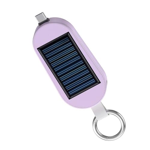 Type C Rapid Charge and USB Solar Charger Adapter, Purple