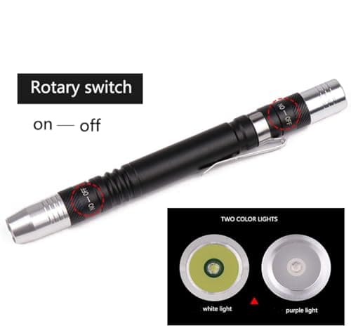 POCKETMAN Torch Detector for Testing Purple White mini UV Flashlight 395nm 2-in-1 UV LED Flashlight Black Light 2 Light Source — view 5