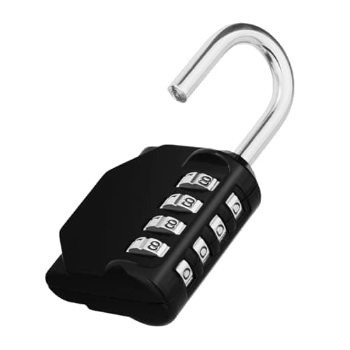 ZHEGE Combination Locker Padlock, 4 Digit Coded Padlock (Black)