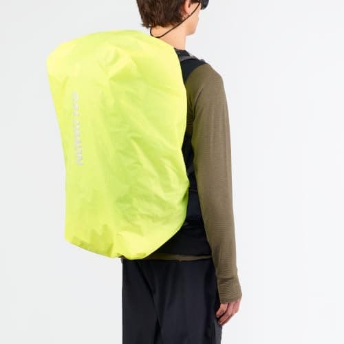 Salomon RAIN COVER MEDIUM Waterproof Ultra-Light Pack Cover, Adjustable Fit for 25-40L Bags, Bright Yellow Weather Protection, Reflective Design — view 2