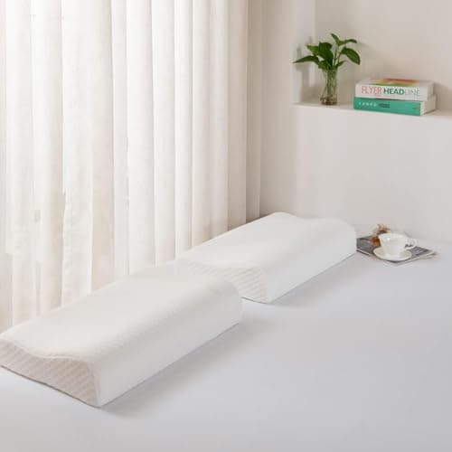 Good Nite 2026 Memory Foam Pillows 2 Pack, Ergonomic Neck Support Pillow for Side and Back Sleepers, Orthopaedic Cervical Contour Pillow for Pressure Relief, Breathable with Washable Cover, 60 x 35 cm — view 6