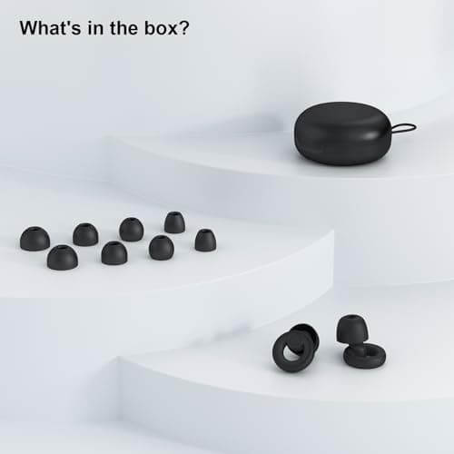 Jayine Ear Plugs for Sleep, Hearing Protection Ear Plugs Noise Cancelling 30dB, Reusable Soft Silicone Earplugs for Sleep, Focus, Travel or Concerts, Ear Tips in XS/S/M/L - Black — view 5