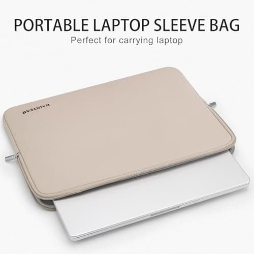 RAINYEAR 15.6 Inch Laptop Sleeve Carrying Bag, Khaki — view 2