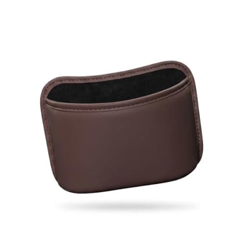 Fonowx Car Door Organizer Trash Can Storage Box Cup Holder Leather Fleece Multiple Functions Suitable for Car Trip Road, Large/Brown, Brown, Large