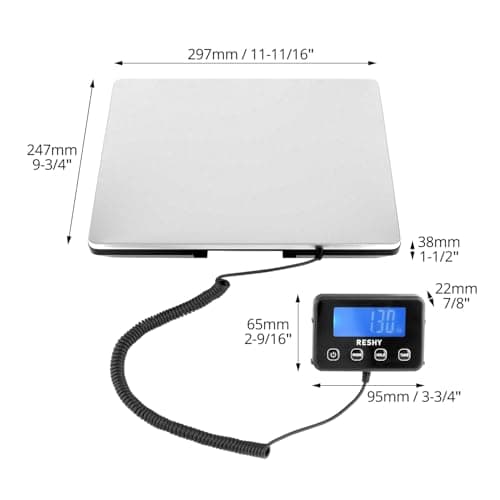 QWORK® Postage Scale 440 lbs / 200 kg, parcel scales, heavy duty scales, Batteries not included, for Business,Luggage,Office — view 6