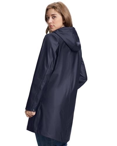 Outdoor Ventures Women's PU Waterproof Raincoat Long Hooded Rain Jacket — view 6