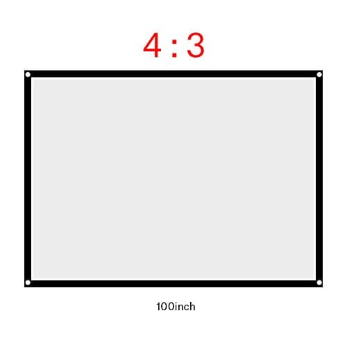 Richer-R Projector Screen,Rear Projection Screen 60-100 Inch Portable Foldable Non-crease Projector Curtain Screen 4:3 for Outdoor Camping Movie Open-air Cinema,White(100in) — view 3