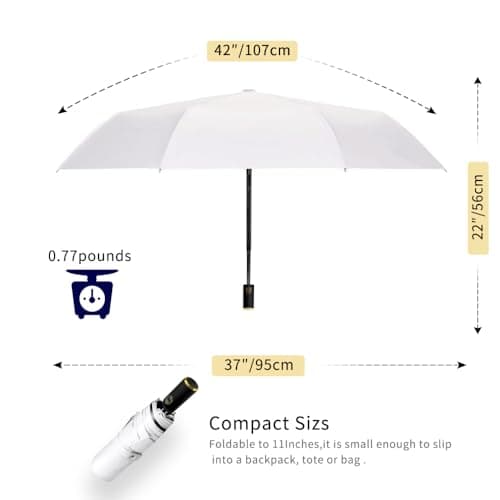 CUBY UV Sun Umbrella Compact Folding Travel Umbrella Auto Open and Close for Windproof, Rainproof & 99.9% UV Protection Parasol with Black Anti-UV Coating — view 5