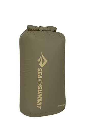 Sea to Summit - Lightweight Dry Bag XL 20L - Waterproof Storage - Roll-Top Closure - Recycled Fabric - Base Lash Point & D-Ring - For Backpacking & Kayaking - 27.1 x 23.4 x 47.8cm - Olive Green - 91g