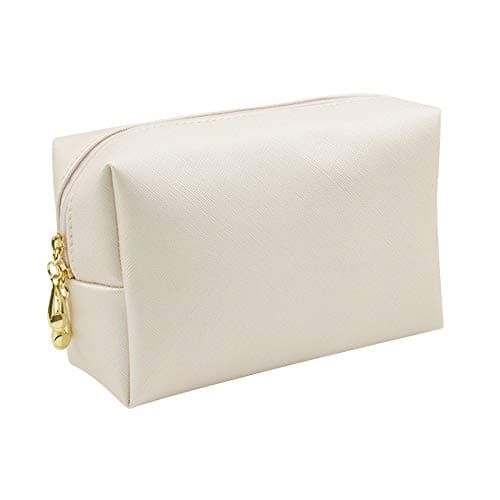Large Capacity Travel Cosmetic Bag Women, Waterproof Portable PU Leather Toiletry Bag, Multifunctional Travel Toiletry Bag Makeup Organizer Storage Bag for Women（Small-Shell Gold）