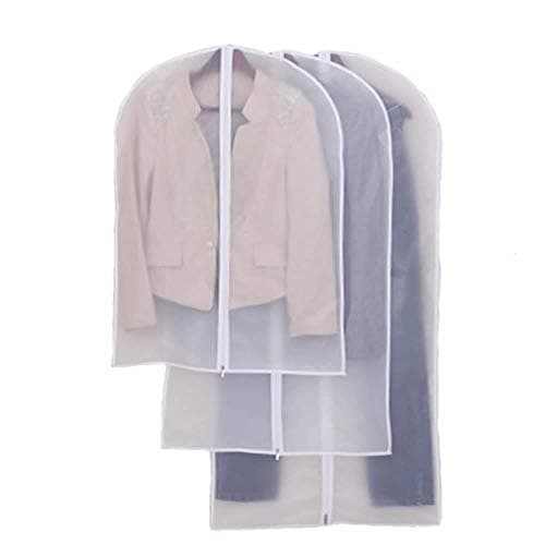 Jazooli Clear Clothes Cover Suit Jacket Dress Garment Hanging Dust Protector Storage Travel Bag Damp-Proof with Zip for Men & Women, 5 Pack, 100cm x 60cm