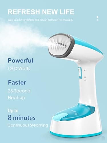 Yabano Clothes Steamer Handheld, Folding Steam Iron Design Garment Wrinkles Remover, 20g/min Strong Penetrating Steam, 20S Fast Heat-up, for Home, Office, Travel Iron — view 3
