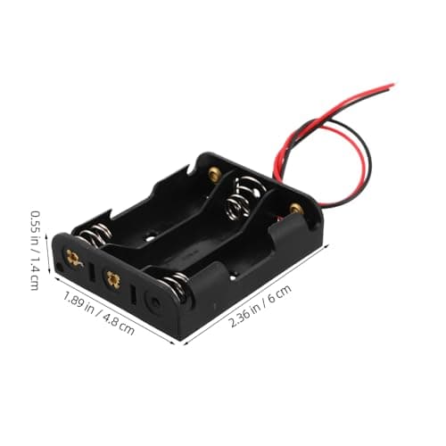 Aa Battery Holder Case 3 Slots Black Plastic Battery Box — view 2