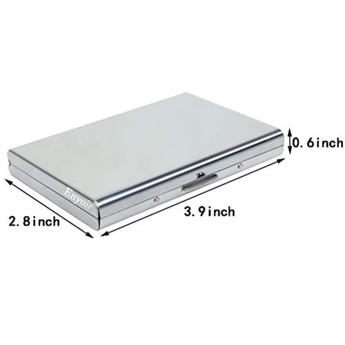 Enyoir Slim RFID Credit Card Protector Wallet, Block Identity Thieves, Stainless Steel Aluminum Metal Holder Case with 6 PVC Slots, Silver — view 6