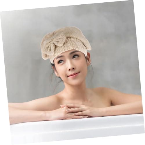 LABRIMP 3pcs Coral Fleece Shower Cap for Women Hair Drying Towel Wrap Super Absorbent Soft and Comfortable for Travel and Gym Use — view 4