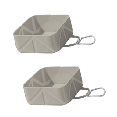 Foldable Silicone Dog Travel Bowl Set, Portable Pet Food and Water Bowl with Clip-on Carry for Camping and Walks Pet Portable Dog Leash Clip Feeder Travel Feeding Walking Camping Road Trip