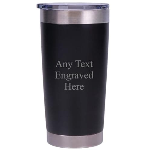 [Custom] Personalised Engraved Black Any Message Double Wall Insulated Cup 500ml 17.5oz Hot Cold Coffee Tea Ideal for Birthday Mothers Day Christmas Wedding/Anniversary/Birthday/Retirement