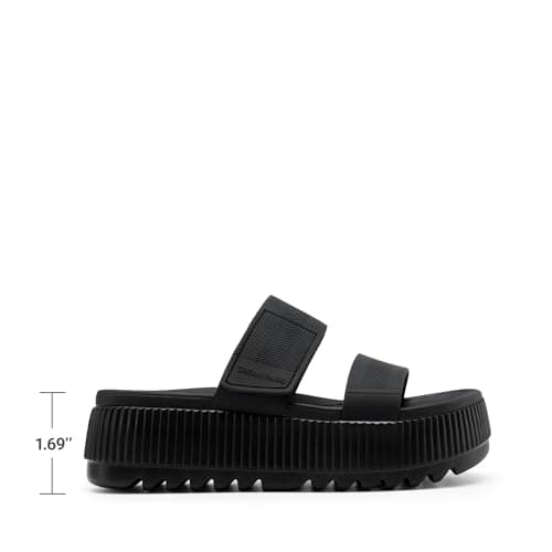 DREAM PAIRS Women's Platform Slip on Adjustable Sandals,All Black,6 — view 5
