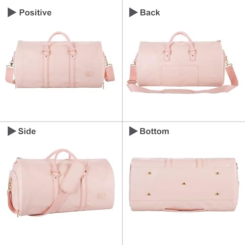 seyfocnia Convertible Carry on Garment Bag for Women,Leather Garment Bags for Travel with Shoe Pouch 2 in 1 Hanging Suitcase Suit Bag Travel Bags for Women Duffle Bag Garment Bag — view 5