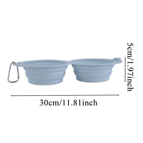 Dog Water Bowl, Portable Food Bowl, Puppies Kittens, Pet Supplies, Foldable Feeder Dish, Lightweight Compact Travel Pets Bowls for Small Dogs and Cats, 11.81 x 5.28 x 1.97 Inches — view 2