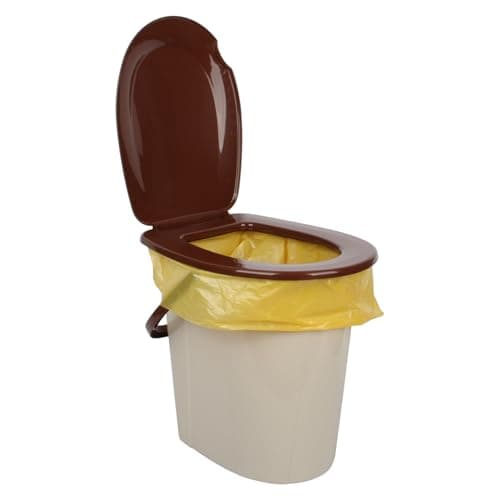 Jolie Max 24L Portable Camping Toilet – Bucket-Style Loo with Hinged Seat & Lid, Lightweight & Sturdy, 41×35 cm • Height 42.5 cm – Ideal for Tents, Vans, Festivals, Garden/Renovation Backup (Beige)