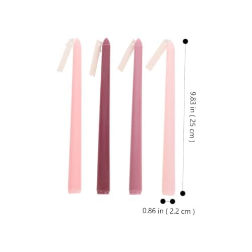 4pcs Decorative Long Pole Scented Candle, Smokeless Paraffin Pink — view 2