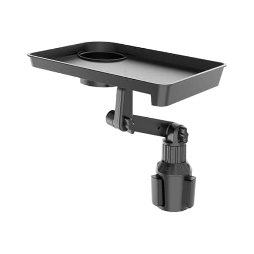 Car Cupholder Tray, 360° Rotating Car Cup Holder Tray Table with Shockproof Base for Road Trip Lunch Eating, Adjustable Drink and Snack Organizer for Drivers Taxi Passengers Vehicles 600g