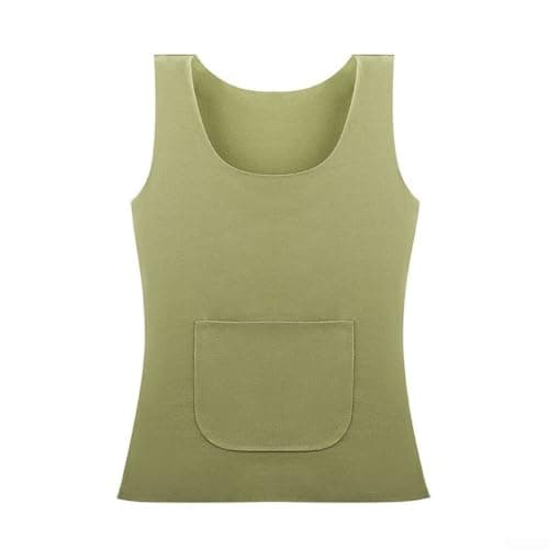 Thermal Vest, Heated And Thickened Fleece Base Layer, Cold- For Proof Underwear(L Green)