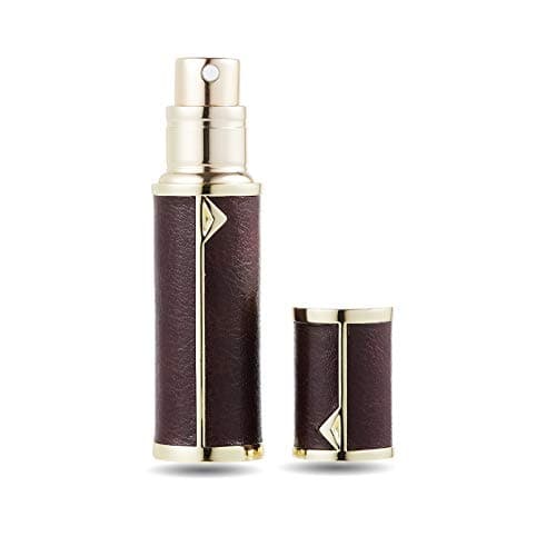 AsaNana Perfume Atomiser, Refillable & Travel Size Perfume Bottle, Leaking Proof,Bottom Pump without Funnel, Luxurious Small women and men, 5ml (GLD-Coffe)
