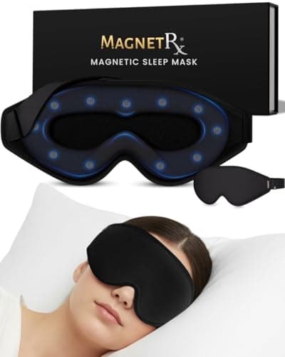 MagnetRX® Magnetic Sleeping Mask – Effective Magnetic Sleep Masks for Men & Women with 11 Neodymium Magnets – 100% Blackout Sleep Mask for Deep Relaxation & Travel