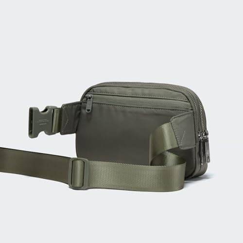 Pander Nylon Fanny Pack Belt Bag for Women with 5 Zipper Pockets, Grey Sage, [8.25"(21cm)L x 2.25"(5.7cm)W x 5.5"(14cm)H] — view 5