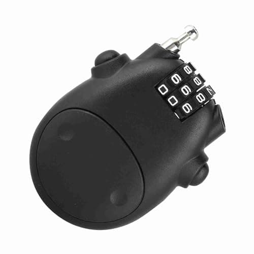 Baxnore 3 Digit Code Combination Lock High Security ABS Material Cow Shape Design Password Lock for Pram Stroller Luggage Black Silver (Black) — view 2