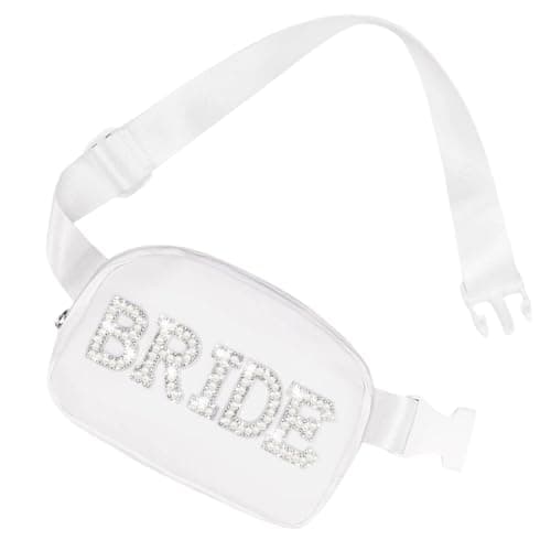 Tsangbaby Bride Bag Pearl Waist Bag Bride to Be Gifts Bag with Adjustable Strap, Hen Party Bags Bachelorette Party Accessories for Bridal Shower Women Gifts Party Accessories