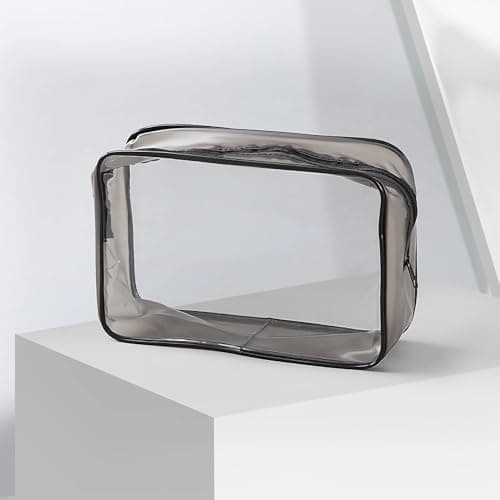 2 Pcs Makeup Bag, Double Side See Through Travel Toiletry Bag, PVC Plastic Makeup Bags Small, for Holiday Travel Accessories Cosmetic Bags(17 X 12 X 6cm) — view 3
