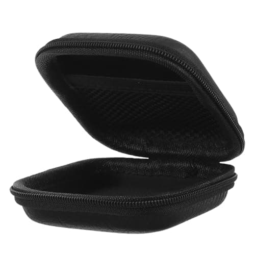 BCOATH Earbud Case Black Pu Multi Layer Travel Organizer for Earphones