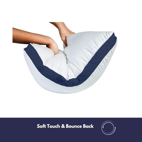 Pillows 6 Pack Hotel Quality Side Sleeper Bounce Back Bed Pillow - White Pillows 6 Pack Neck Pillow Shoulder Back Support Super Soft Firm Machine Washable Hypoallergenic (6, Hotel Pillow) — view 3