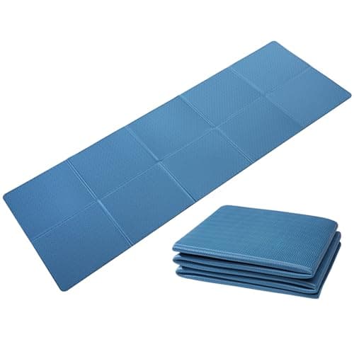 Good Nite Foldable Yoga Mat Non Slip Portable Fitness Mat Foldable Light Gym Mat Pilates Sport Travel Exercise Mat for Women Men 183 x 61 x 0.6 cm(Navy)
