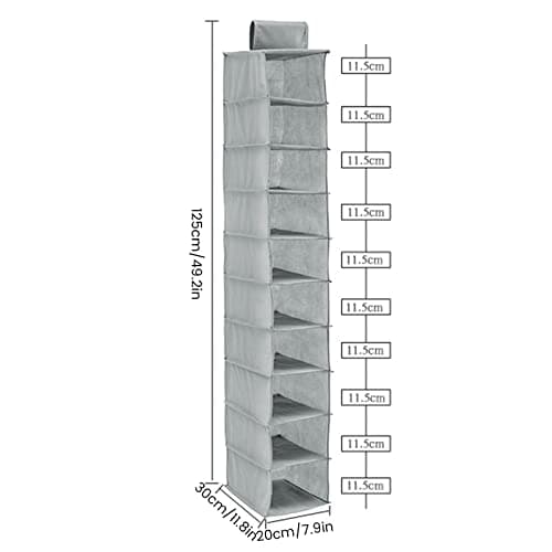 Eyoulife 10-Tier Hanging Shoe Organiser for Wardrobe, Space-Saving Storage — view 2
