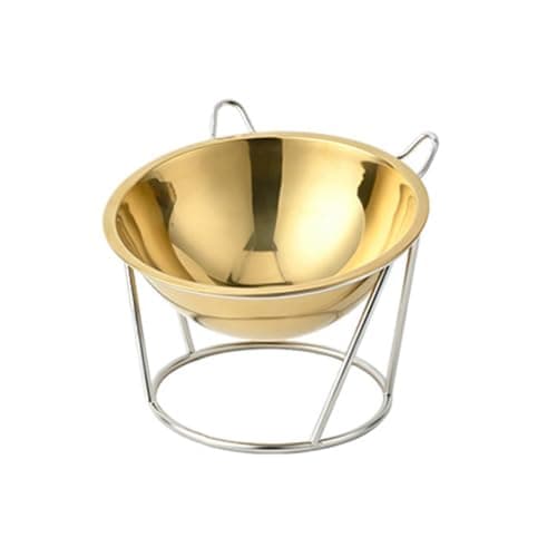 Raised Stainless Steel Pet Feeder for Cats and Small Dogs, Gold