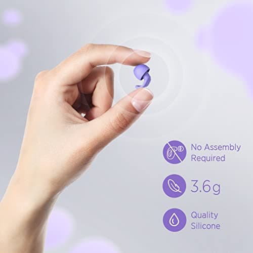 Silicone Ear Plugs for Noise Reduction - Reusable Soft Comfortable Earplugs for Sleeping,Noise Sensitivity & Flights -16 Ear Tips in XS/S/M/L, with 2 Travel Boxes - 33dB Noise Cancelling (Purple) — view 3