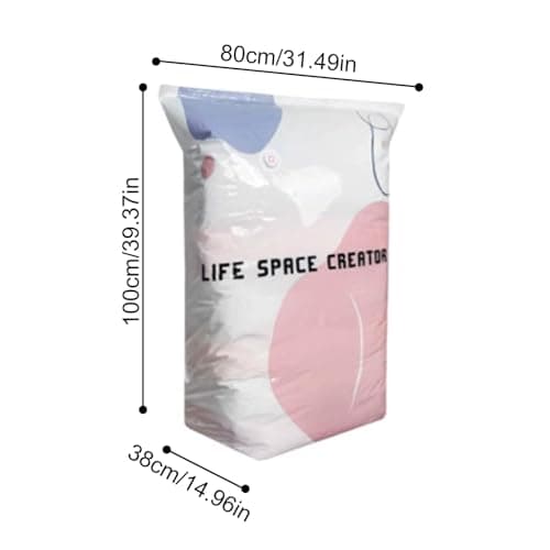 Vacuum Storage Bags, Vacuum Pack Bags for Clothes, No Pump Needed Space Saver Bags for Duvets, Bedding and Blankets, Reusable Compression Storage Bags for Home Organisation (100x80x38cm, 3PCS) — view 2