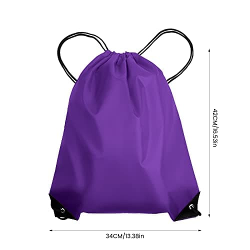 AKHTART Drawstring Bags, Unisex Swimming Bag, Large PE Bag, Sports Backpack, Waterproof Gym Sack - Suitable for School/Beach/Holidays/Travel/Swimming and Various Activities (Purple) — view 2