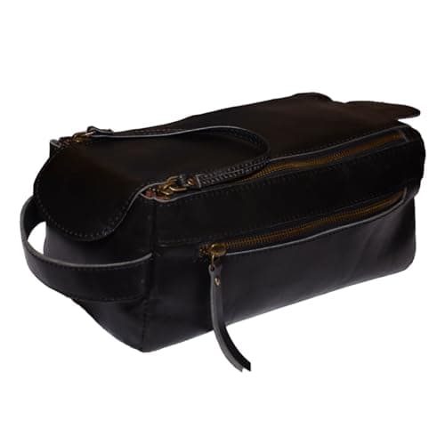 MILITARIA STUFFS Leather Toiletry Bag Dopp Kit : Vintage Unisex Travel Dopp Kit : for Toiletries, Cosmetics & More : Spacious Interior & Waterproof Lining : Compact, Fits Easily in Luggage (Brown), — view 2