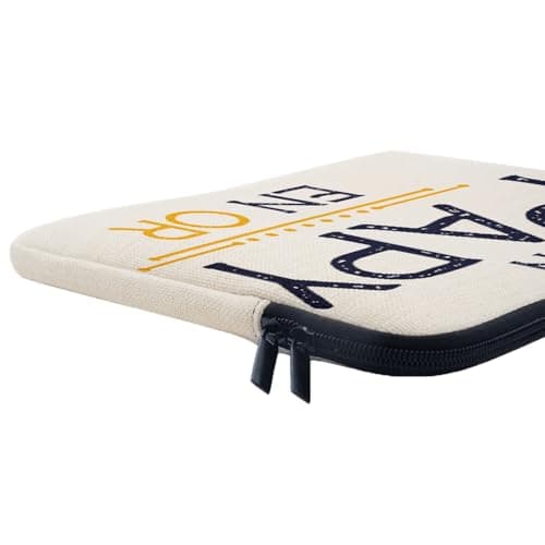 Linen Look Laptop Case with Golden Grandpa Father Love Family 10 Inches Protective Laptop Sleeve Printed in France — view 3