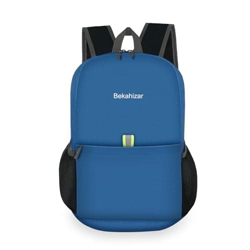 Bekahizar Small Rucksack 15L Packable Backpack Hiking Daypack Foldable Day Bag For Men Women Teens Travel Camping City Walking Mountaineering Climbing (Dark Blue)