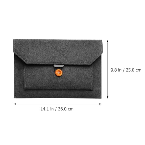 TOVINANNA Tablet Bag Felt Pouch Business Laptop Carrying Bag Minimalist 13-Inch Wool Felt Sleeve Protective Cover Travel for Office Use — view 2