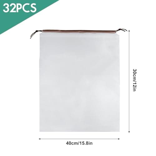 Shoe Bags for Travel PLULON Drawstring Travel Shoe Bags for Packing Waterproof Dustproof Shoes Organizer Pouch Travel Accessories for Portable Travel Essentials (32, Clear with Brown String) — view 3